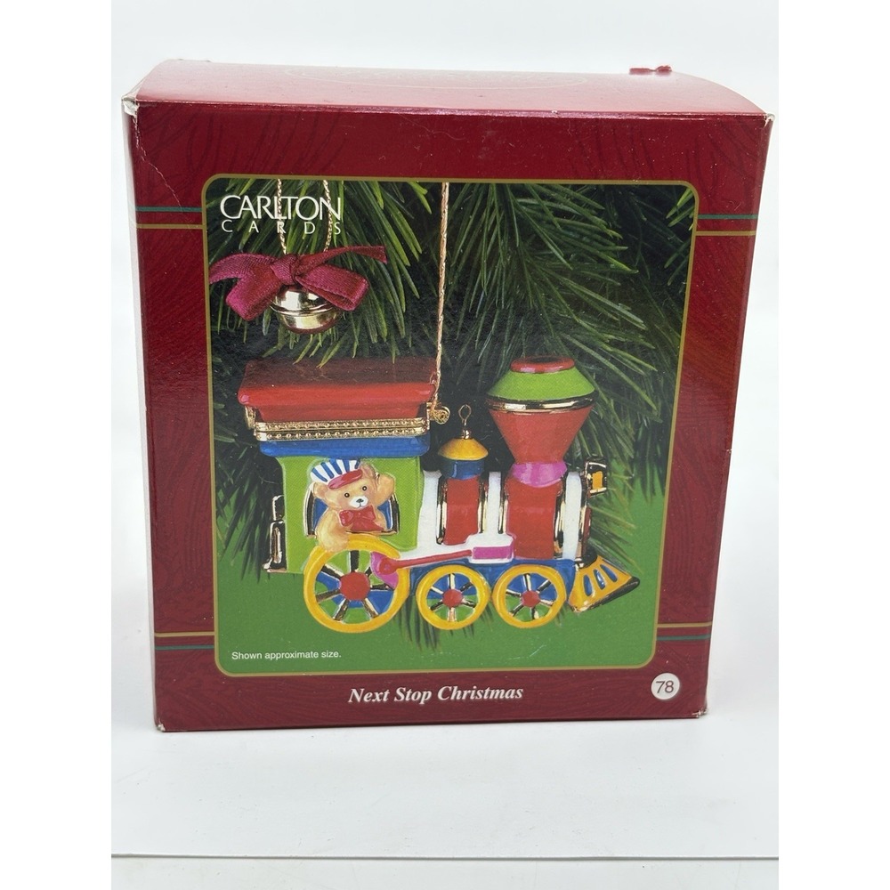 Carlton Cards "Next stop Christmas" Train Ornament Christmas Ornament New